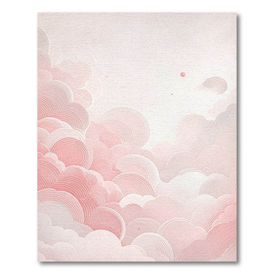 Dreamy Blush Gray Clouds Rug