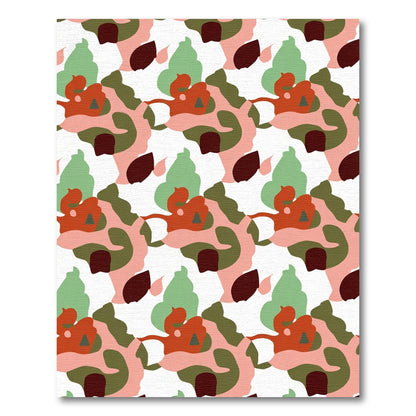 Abstract Camouflage Organic Shapes Terracotta Rug