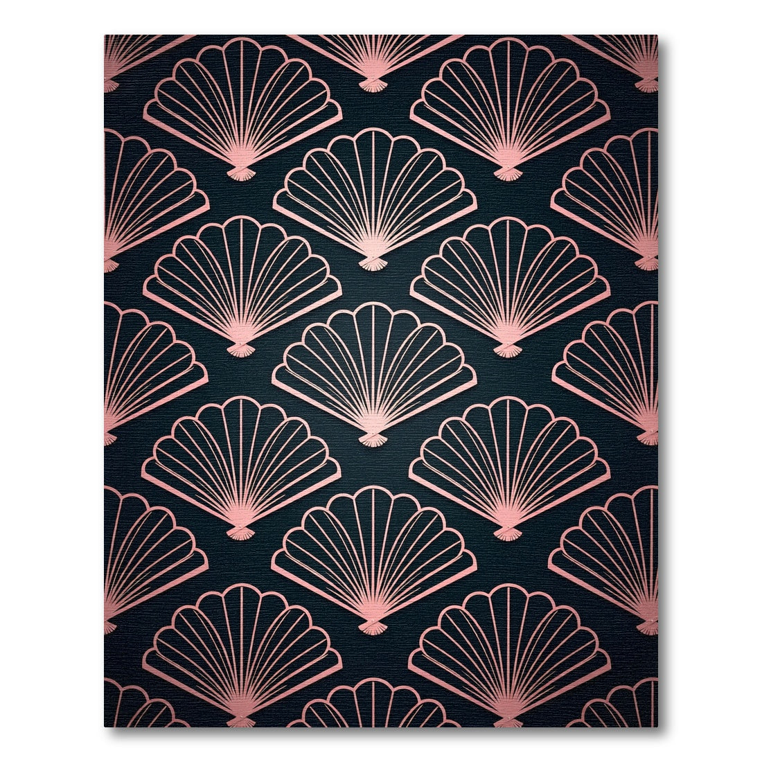 Rose Gold Art Deco Fan Geometric Rug