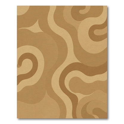 Warm Earth Tones Swirl Abstract Rug