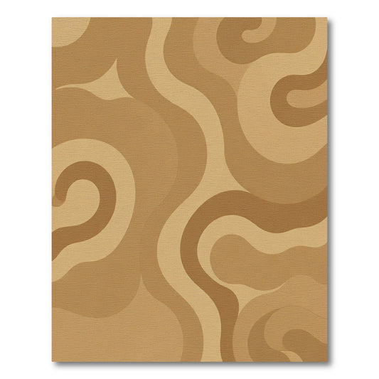 Warm Earth Tones Swirl Abstract Rug