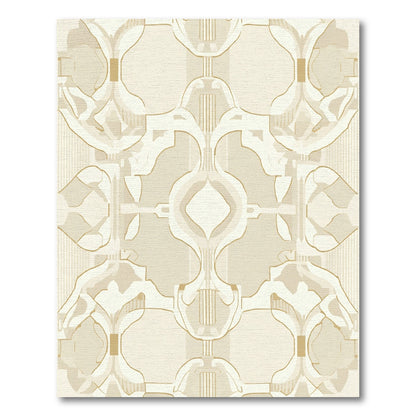 Cream and Gold Abstract Arch Rug