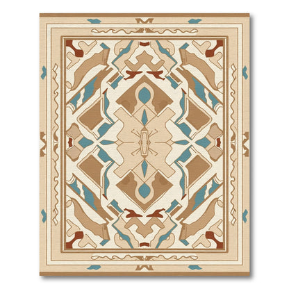 Geometric Muted Earth Tones Medallion Rug
