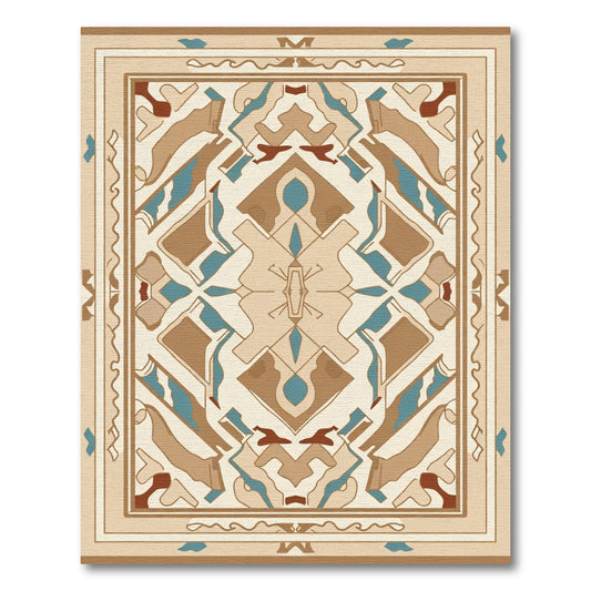 Geometric Muted Earth Tones Medallion Rug