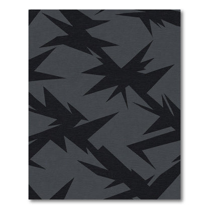 Dark Gray Jagged Abstract Rug