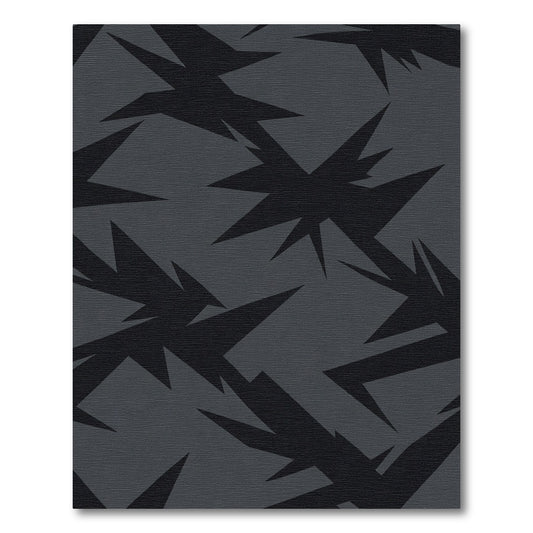 Dark Gray Jagged Abstract Rug