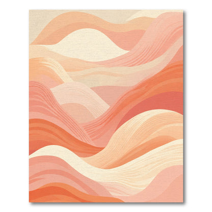 Abstract Warm Terracotta Landscape Waves Rug