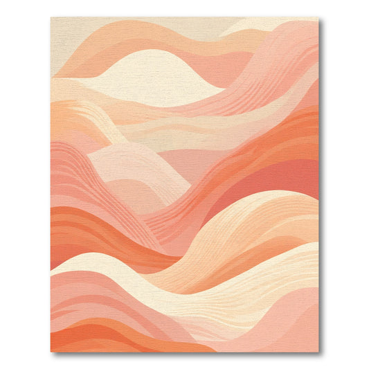 Abstract Warm Terracotta Landscape Waves Rug