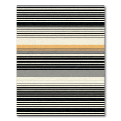 Modern Black Gold Gray Stripe Rug