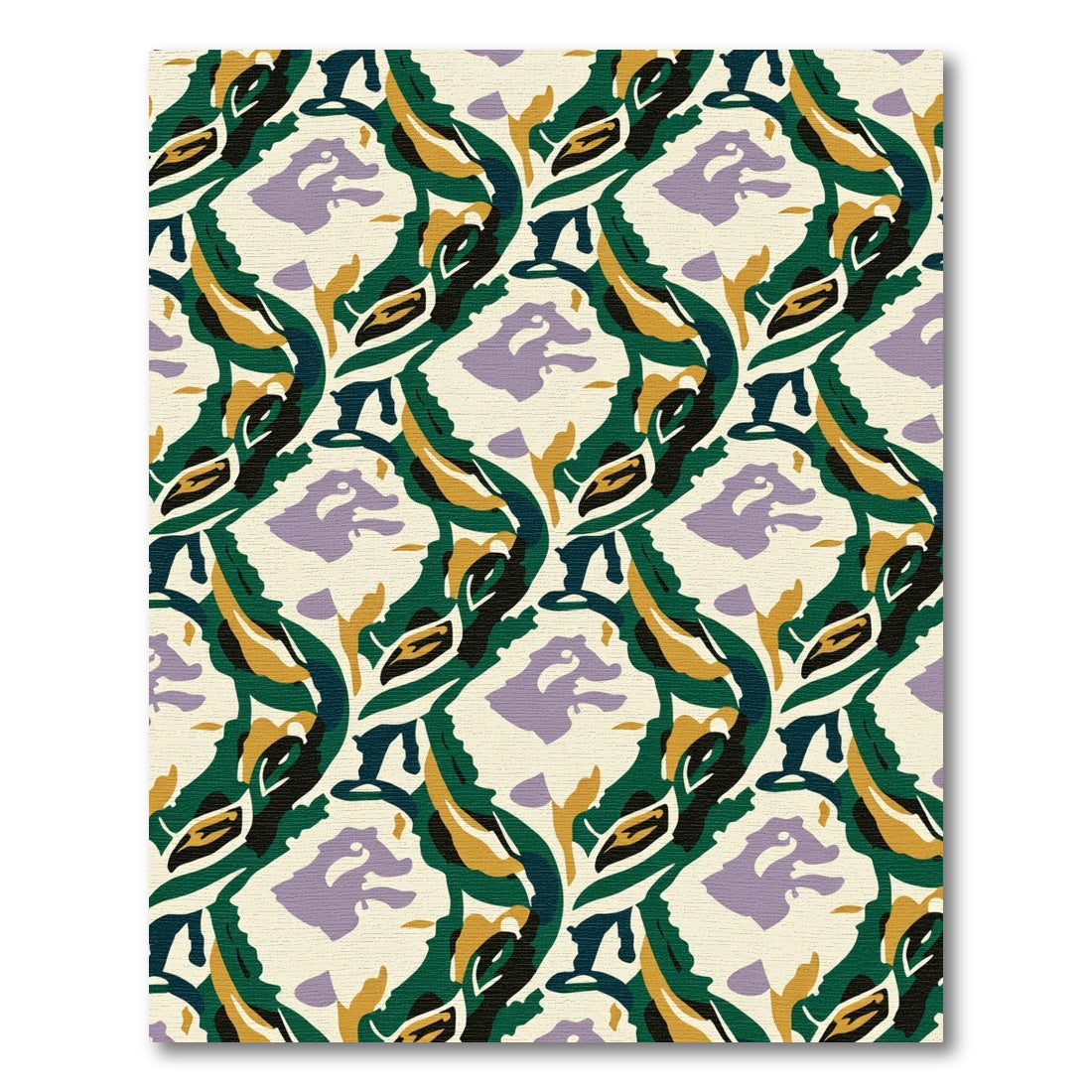 Green And Purple Abstract Organic Flow Rug