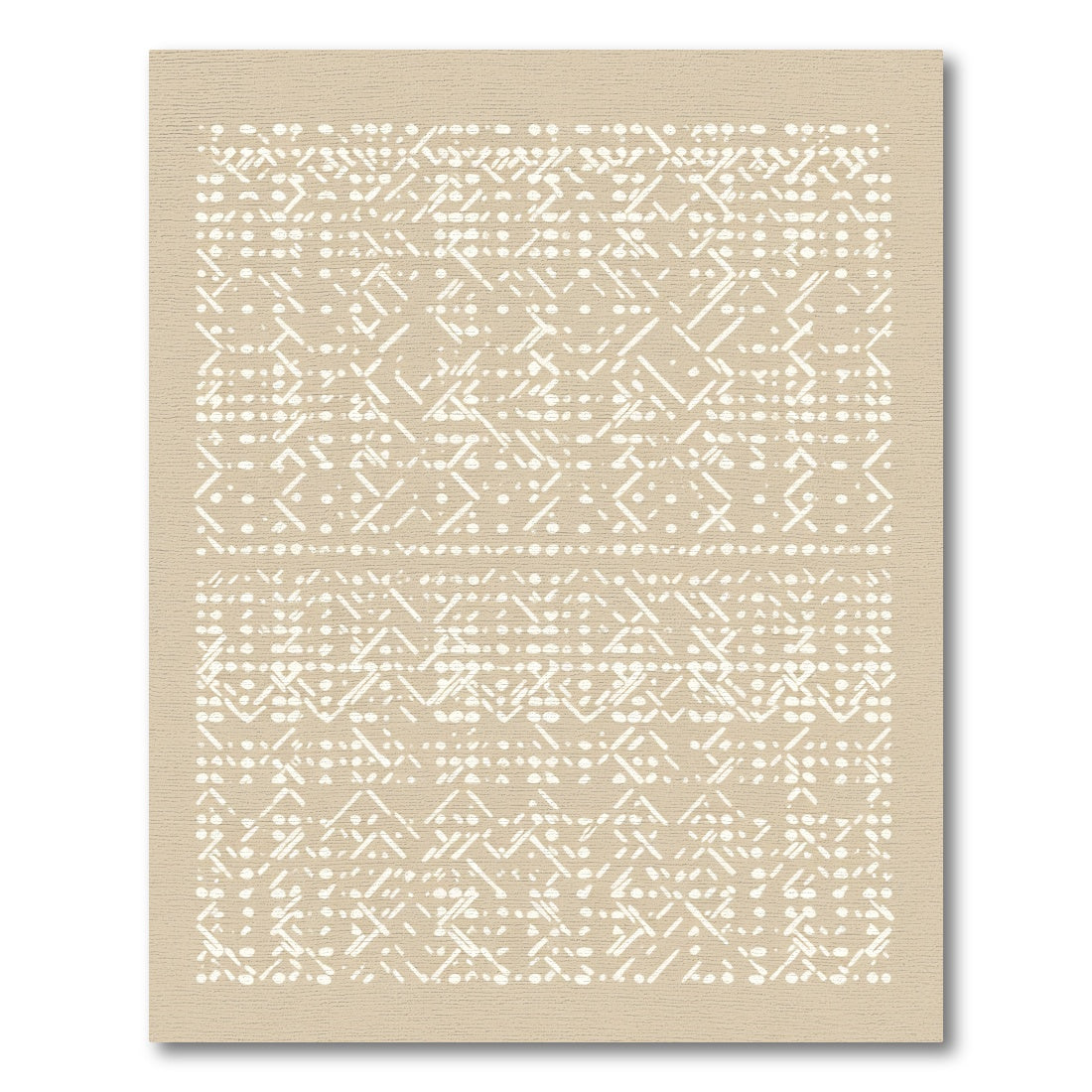 Geometric Lines Dots Tan Rug