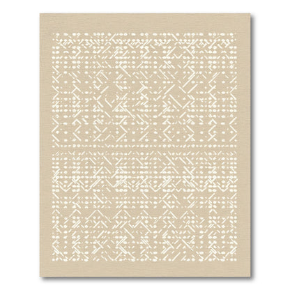 Geometric Lines Dots Tan Rug