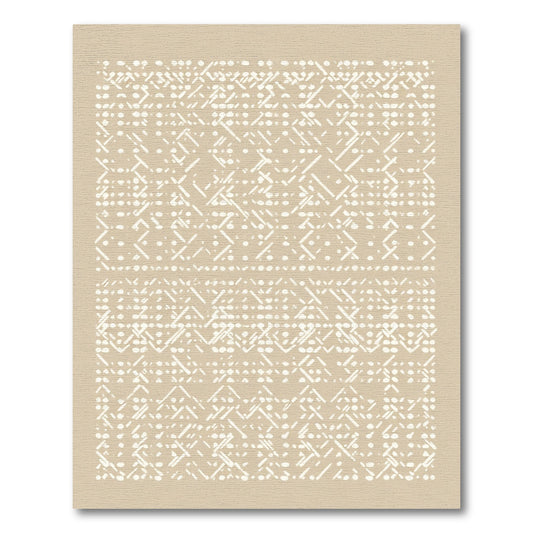 Geometric Lines Dots Tan Rug