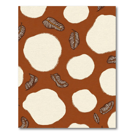Terracotta Leaf and Blob Rug