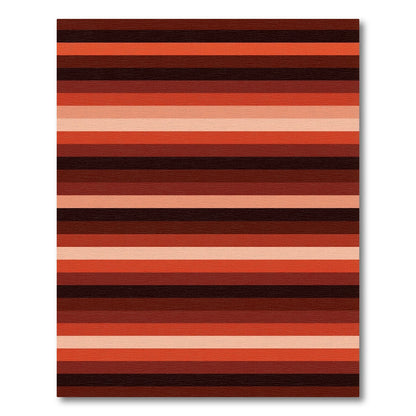 Warm Terracotta Ombre Striped Rug