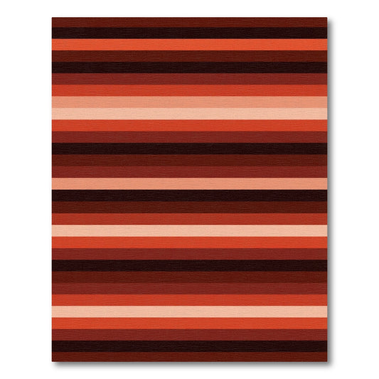 Warm Terracotta Ombre Striped Rug