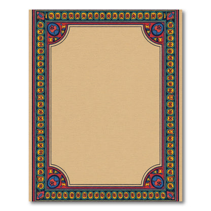 Medieval Red Blue Yellow Border Rug