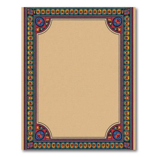 Medieval Red Blue Yellow Border Rug