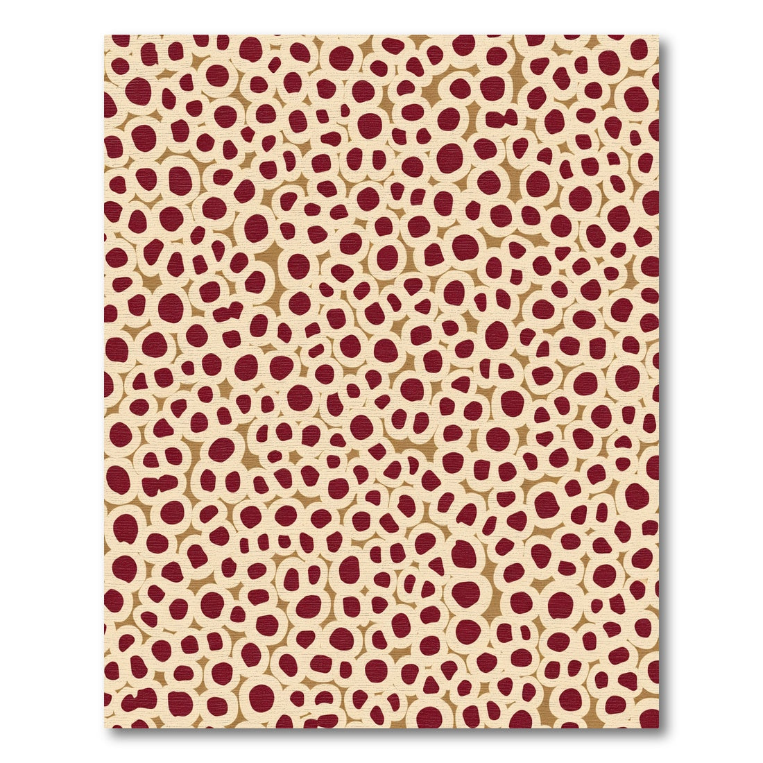 Crimson Circles Organic Scatter Rug