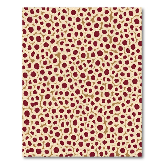 Crimson Circles Organic Scatter Rug