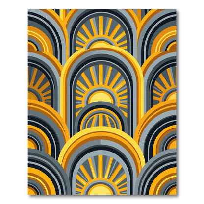 Golden Arches Sunburst Overlap Rug