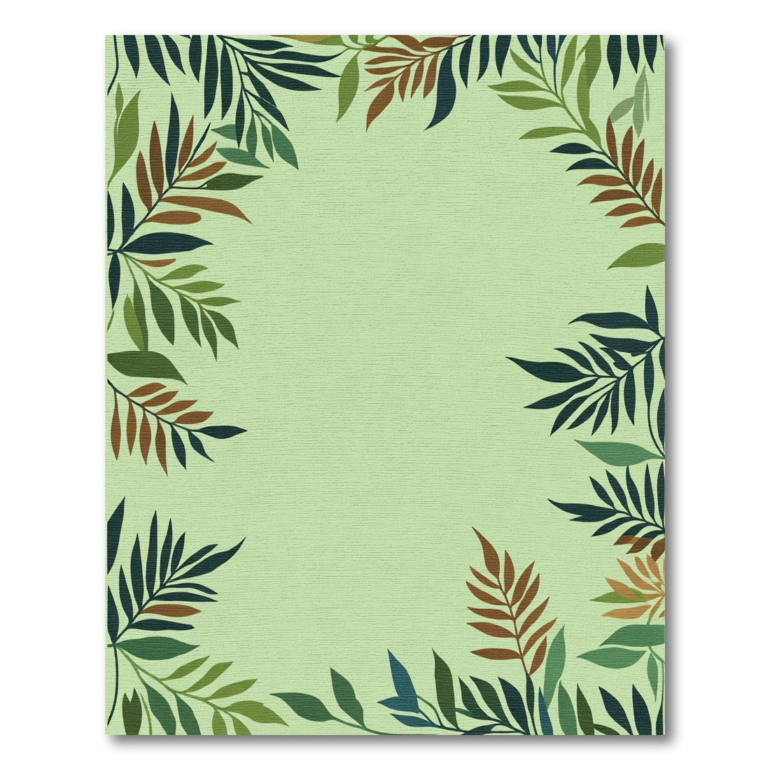 Earthy Tone Botanical Border Rug