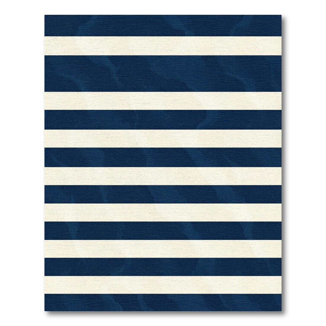 Classic Navy Cream Striped Texture Rug