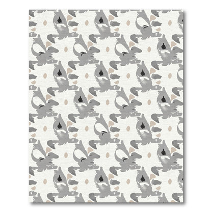 Abstract Gray Face Repeat Pattern Rug
