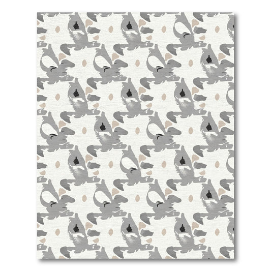 Abstract Gray Face Repeat Pattern Rug