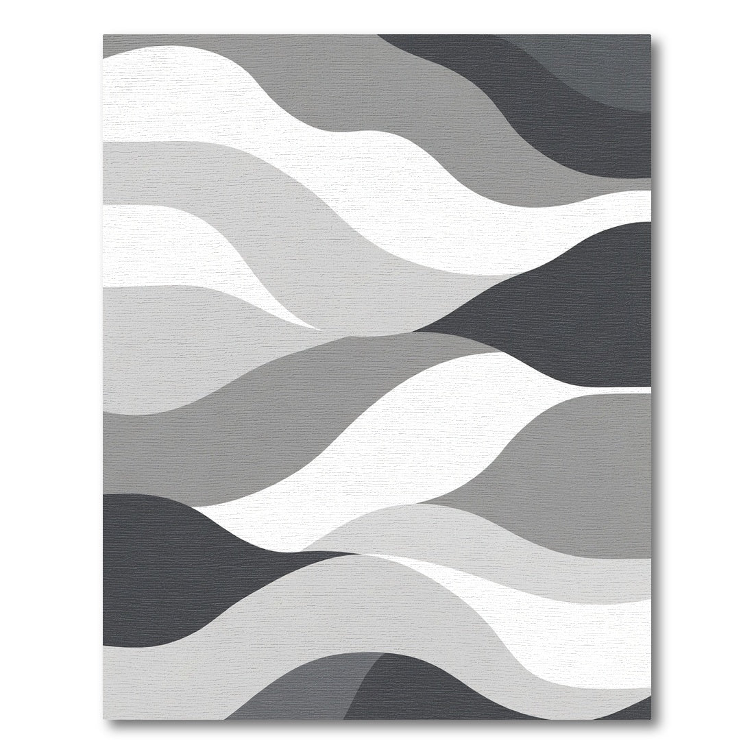 Monochromatic Wavy Landscape Abstract Rug