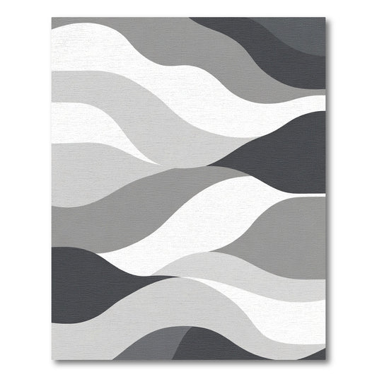 Monochromatic Wavy Landscape Abstract Rug