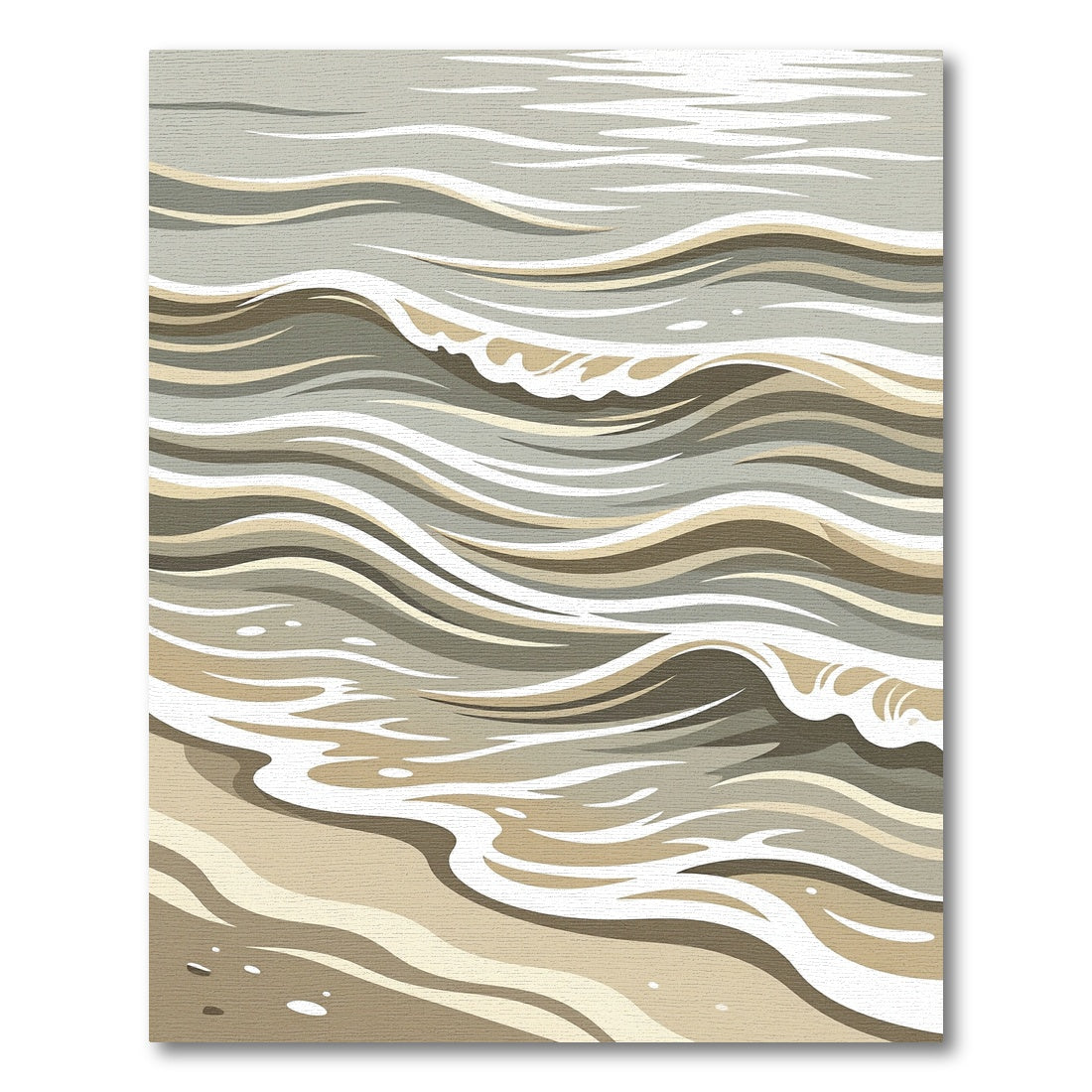 Earthy Tone Rhythmic Ocean Waves Rug