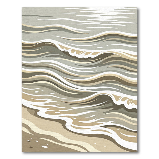 Earthy Tone Rhythmic Ocean Waves Rug