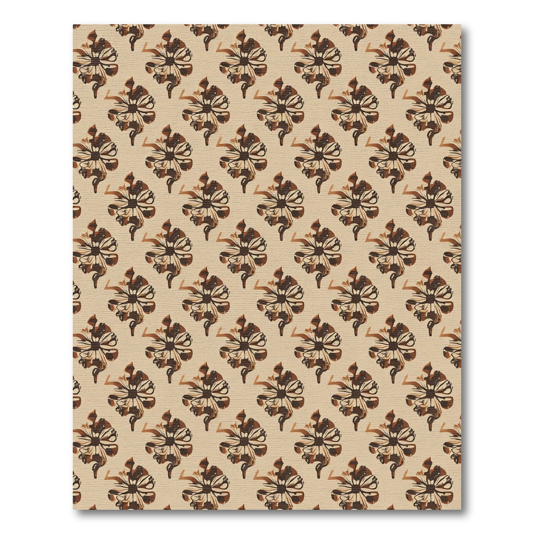 Warm Sepia Floral Swirl Arrangement Rug