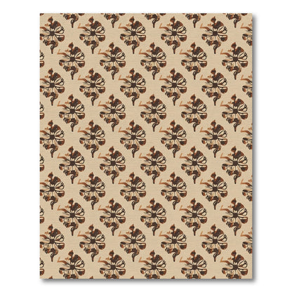 Warm Sepia Floral Swirl Arrangement Rug