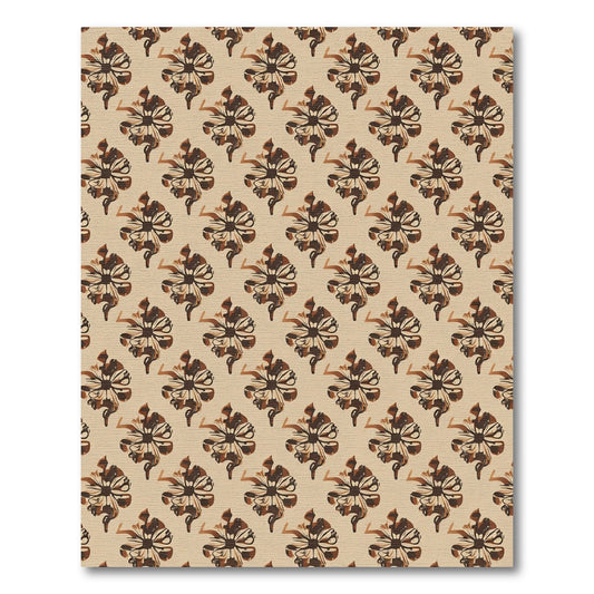 Warm Sepia Floral Swirl Arrangement Rug
