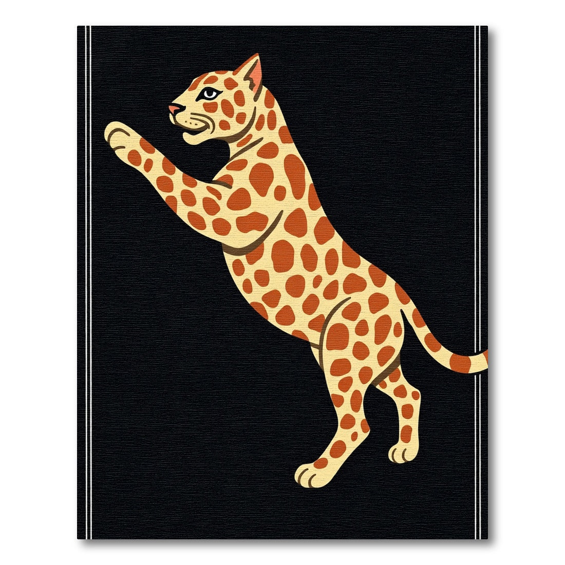 Bold Tawny Feline Figure Rug