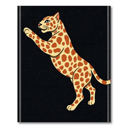 Bold Tawny Feline Figure Rug