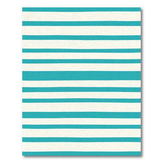 Coastal Aqua White Stripe Accent Rug