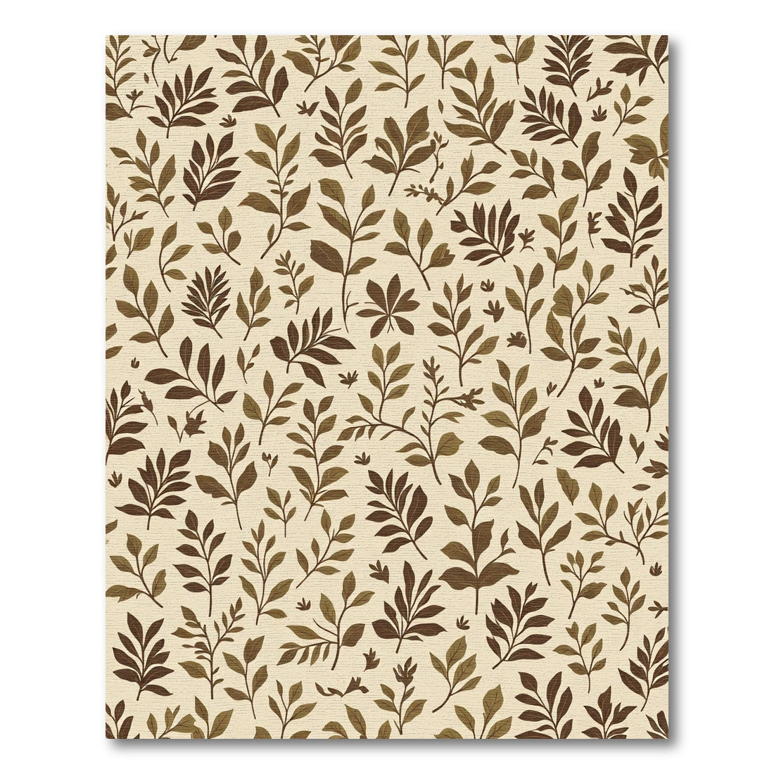 Earth Tones Botanical Branch Pattern Rug