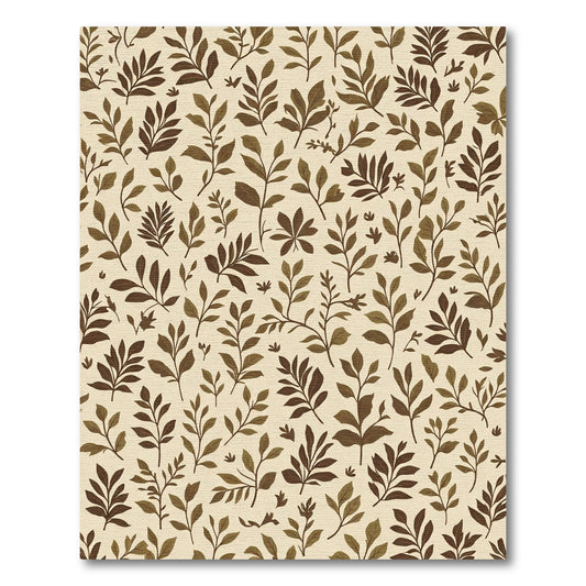 Earth Tones Botanical Branch Pattern Rug
