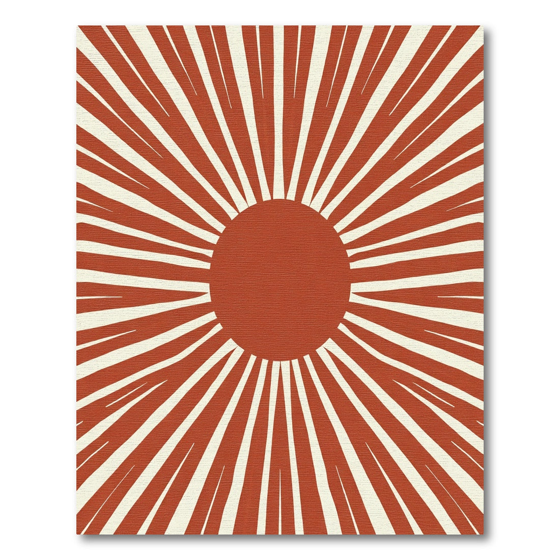 Terracotta Sunburst Rays Rug
