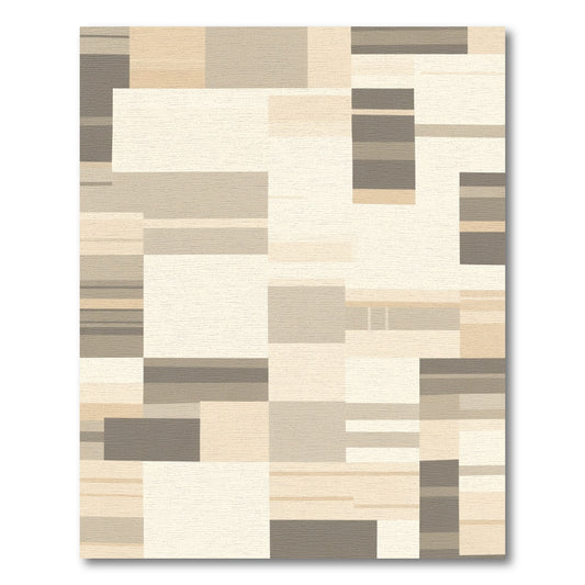 Neutral Contemporary Block Stripe Rug