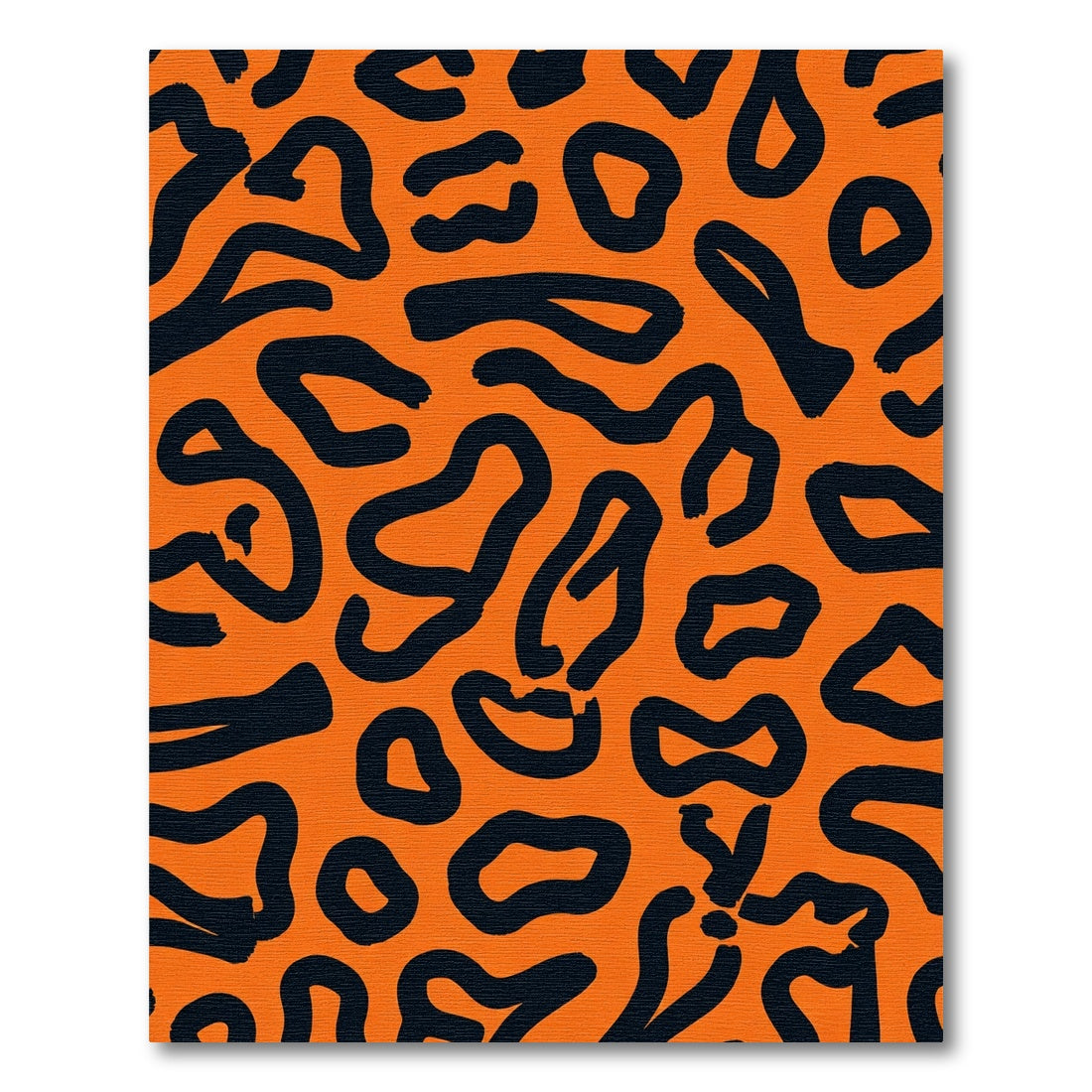 Bold Orange Black Abstract Spots Rug