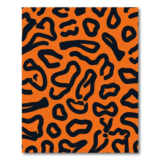 Bold Orange Black Abstract Spots Rug