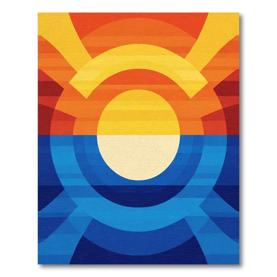 Vibrant Sunset Ombre Geometric Rug