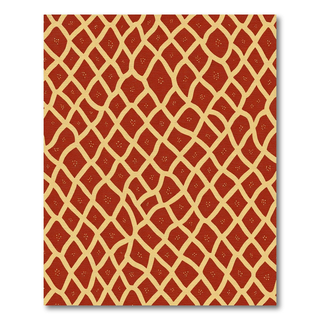 Crimson Lattice Scattered Star Rug
