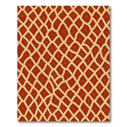 Crimson Lattice Scattered Star Rug