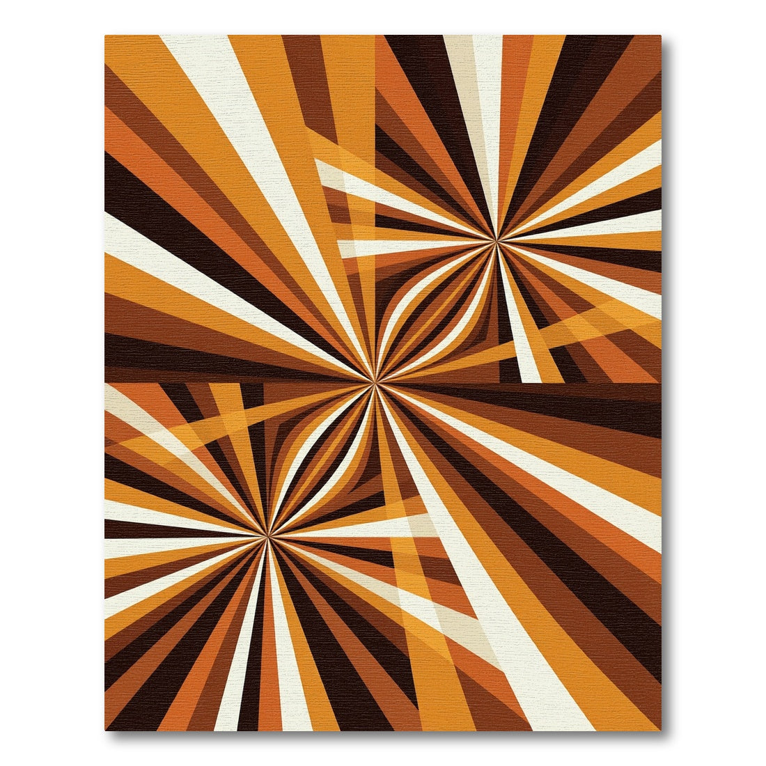 Amber Brown Geometric Radiant Solar Burst Rug