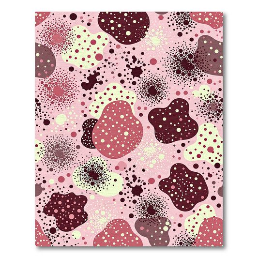 Pink Crimson Organic Cell Scatter Rug